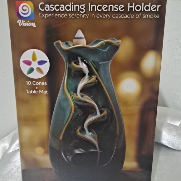 NEW IN BOX. Trend Vision Tulip Incense Burner W/10 Scented Cones/Table Mat - Picture 2 of 4